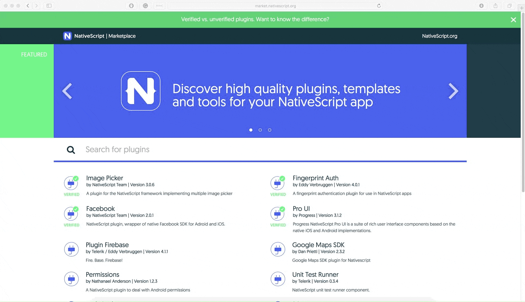 nativescript plugins marketplace instant search nativescript plugins marketplace instant search