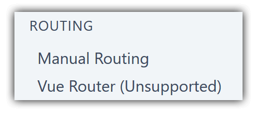 Vue Router (Unsupported) Vue Router (Unsupported)