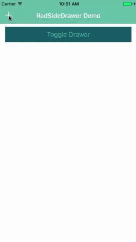 sidedrawer action bar ios