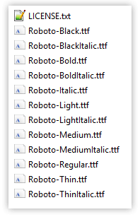 roboto font files roboto font files