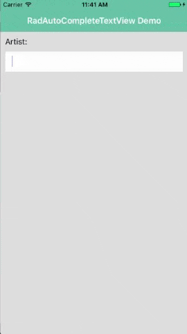 radautocompletetextview on ios