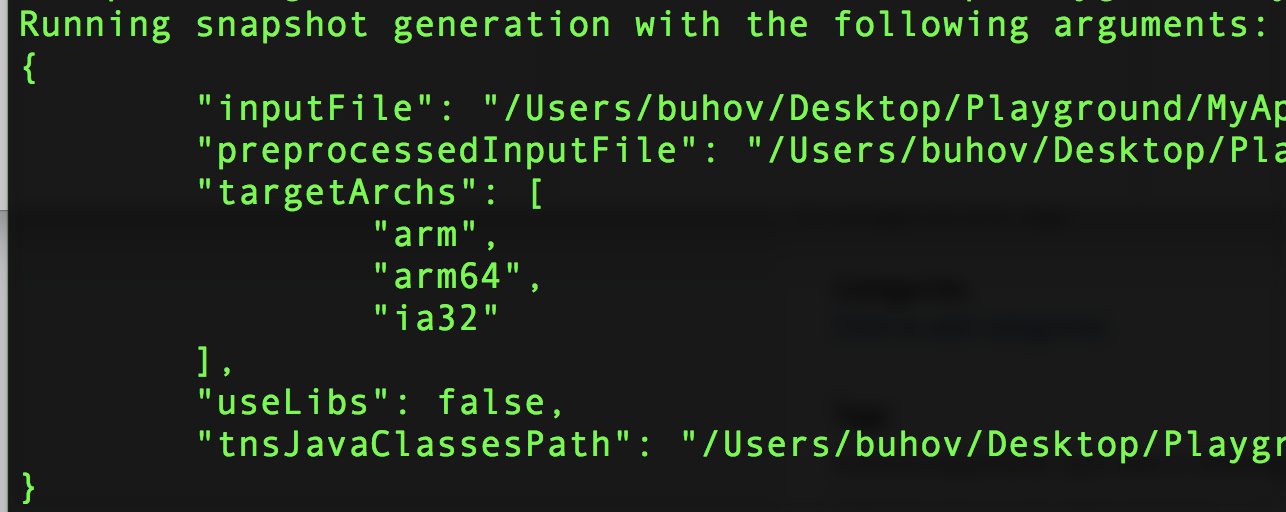 Snapshot generator arguments