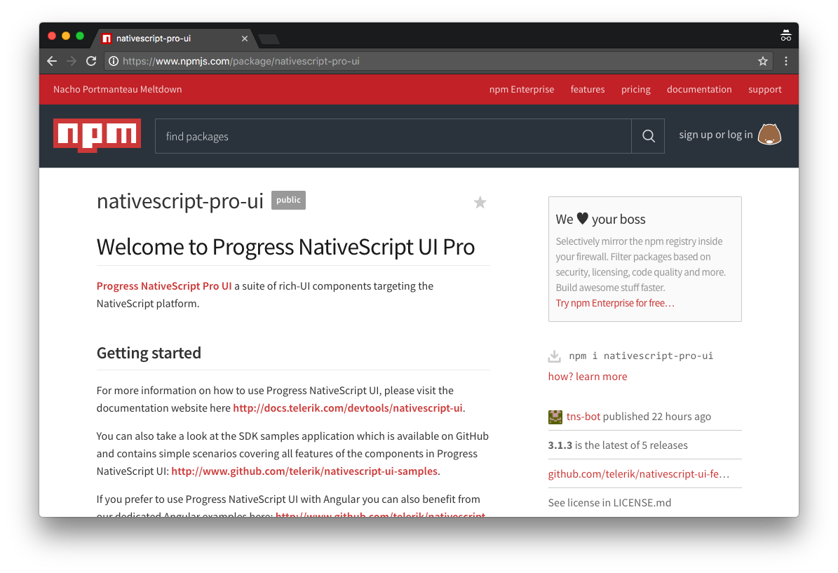 Using NativeScript UI through npm Using NativeScript UI through npm