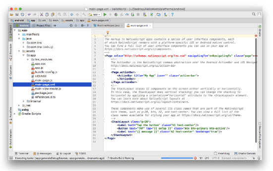 android studio with nativescript android studio with nativescript