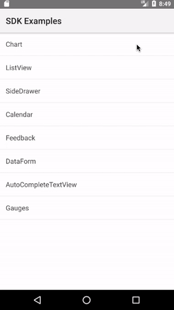 The {N} UI sample app on Android The {N} UI sample app on Android