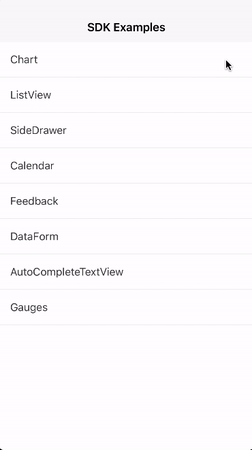 The {N} UI sample app on iOS The {N} UI sample app on iOS